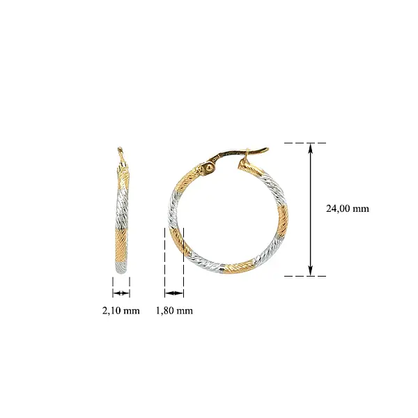 Kruhové Náušnice z Kombinovaného Zlata