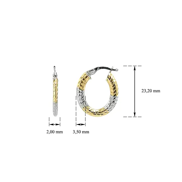 Kruhové Náušnice z Kombinovaného Zlata