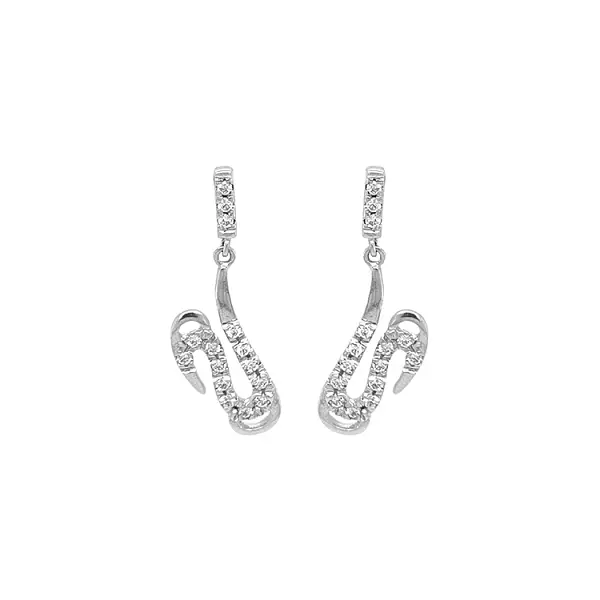 Zlaté Visací Náušnice se Zirkony