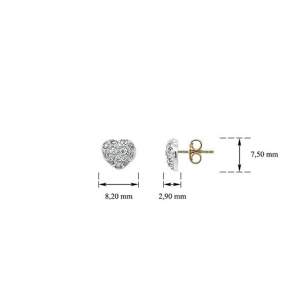 Peckové Náušnice se Zirkony z Kombinovaného Zlata