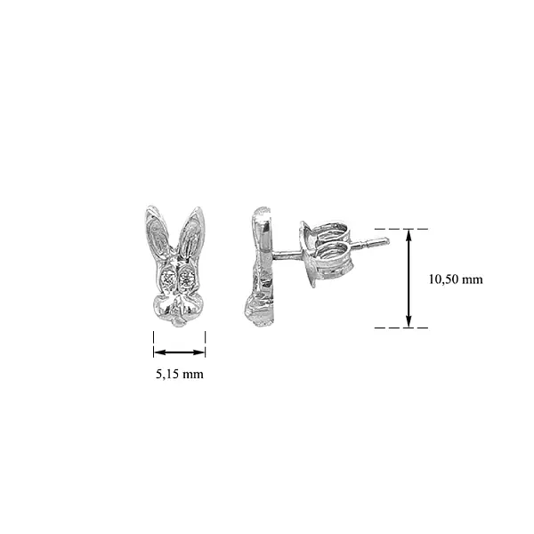 Zlaté Náušnice Zajíc se Zirkony