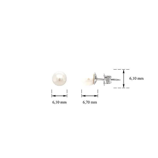 Peckové Náušnice s Perlou z Bílého Zlata