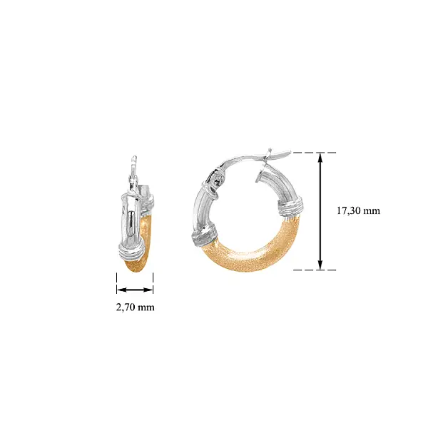 Zlaté Náušnice Kruhy z Kombinovaného Zlata
