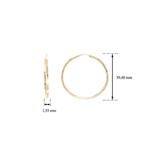 Gold Round Earrings