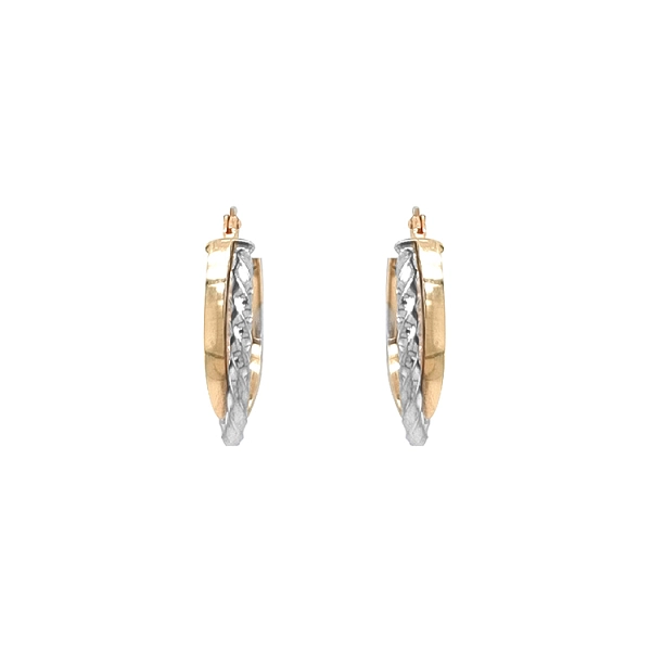 Gold Round Earrings made of Combination Gold
