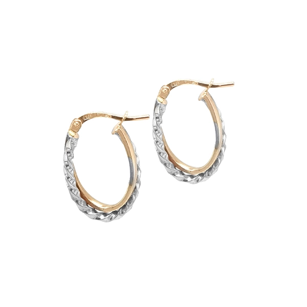 Gold Round Earrings made of Combination Gold