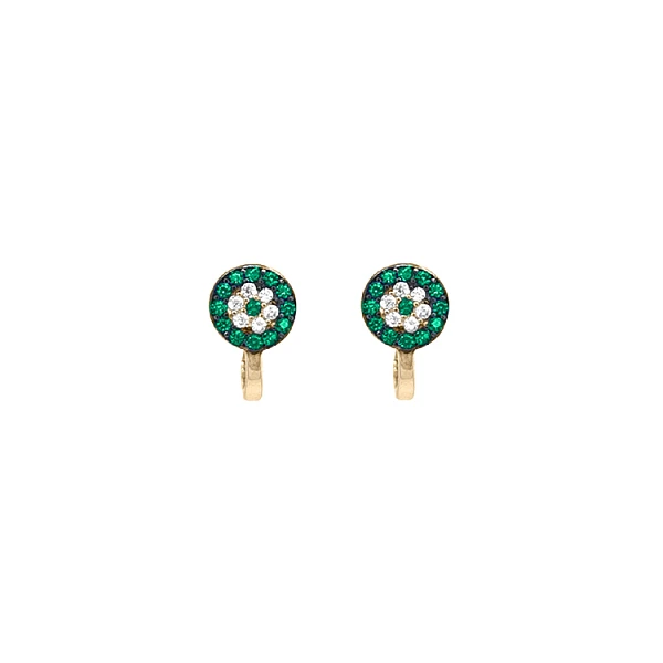 Gold Earrings with Zircons
