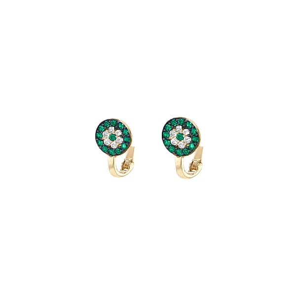 Gold Earrings with Zircons