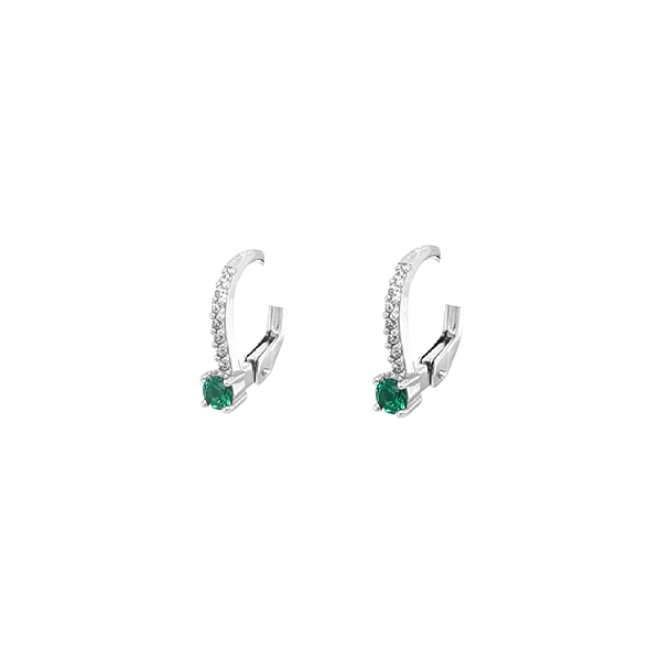 Gold Earrings with Zircons