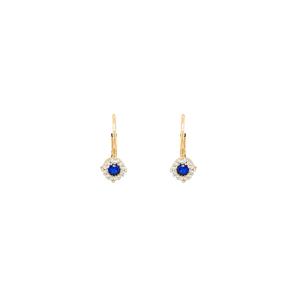 Gold Earrings with Zircons