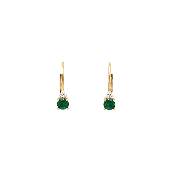 Gold Earrings with Zircons