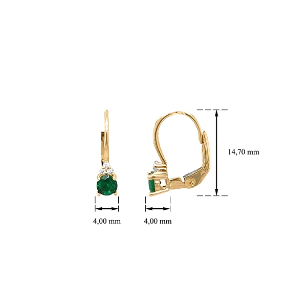Gold Earrings with Zircons