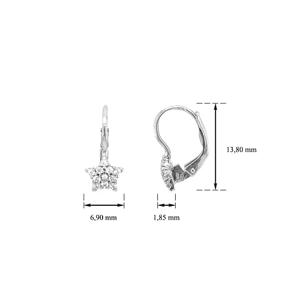 Zlaté Náušnice Hvězdičky se Zirkony