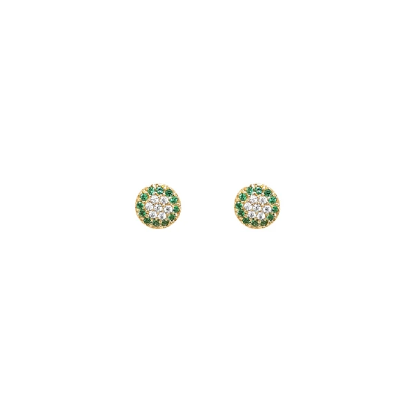 Gold Pecky Earrings with Zircones