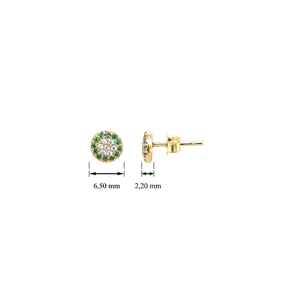 Gold Pecky Earrings with Zircones