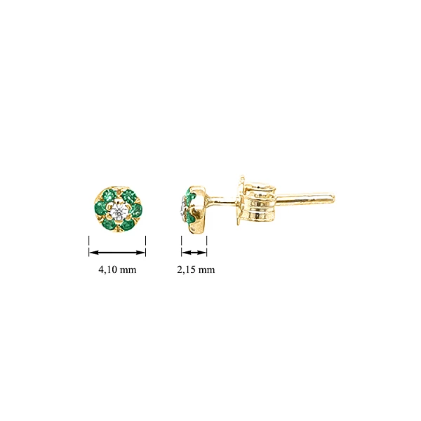 Gold Earrings Earrings with Zircons