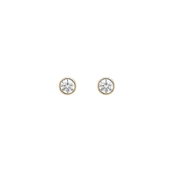 Gold Pecky Earrings with Zircones