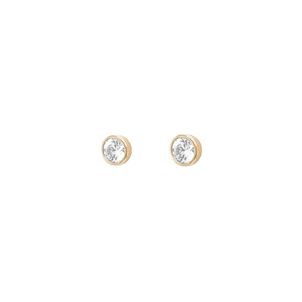 Gold Pecky Earrings with Zircones