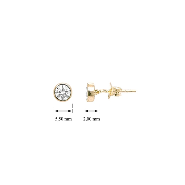 Gold Pecky Earrings with Zircones