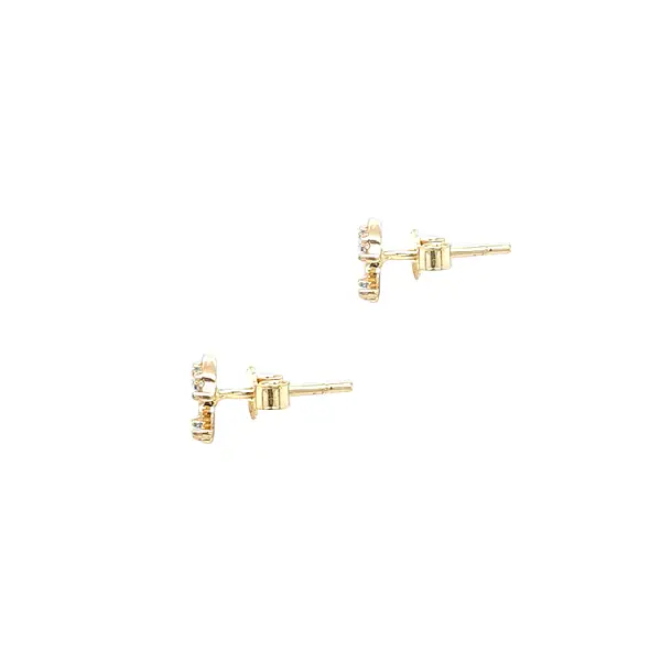 Zlaté Náušnice Půlměsíc se Zirkony