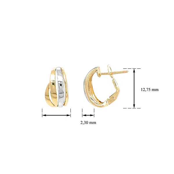 Náušnice z Kombinovaného Zlata