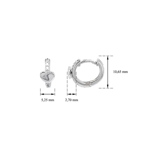 Zlaté Kruhové Náušnice Srdíčka se Zirkony