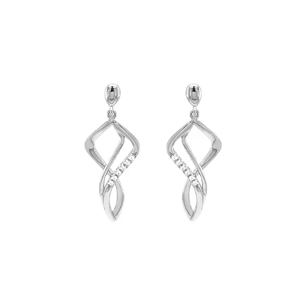 Zlaté Visací Náušnice se Zirkony