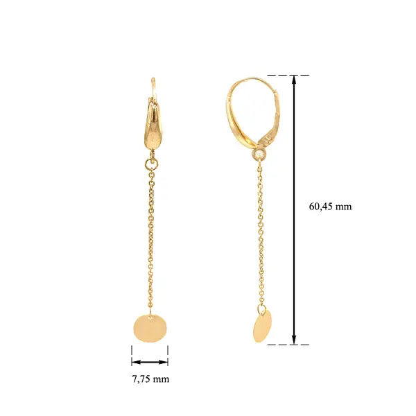 Zlaté Visací Náušnice