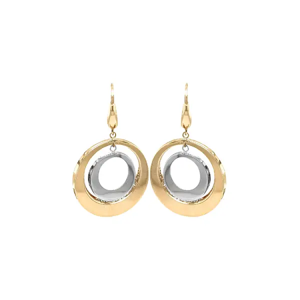 Zlaté Visací Náušnice z Kombinovaného Zlata