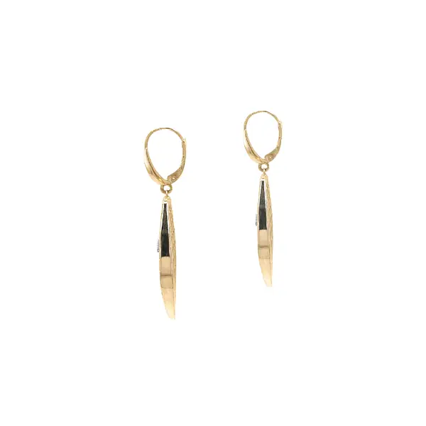 Zlaté VIsací Náušnice z Kominovaného Zlata