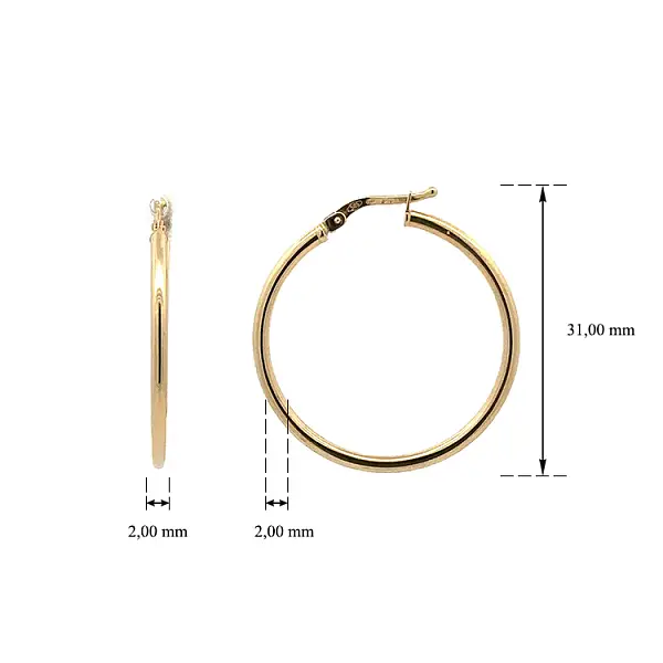 Zlaté Kruhové Náušnice