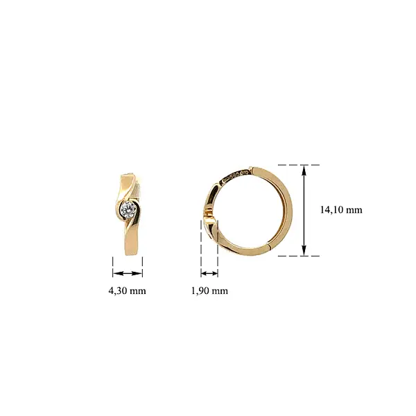 Zlaté Kruhové Náušnice se Zirkony