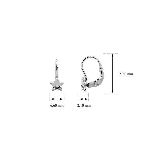 Zlaté Náušnice Hvězdičky se Zirkony
