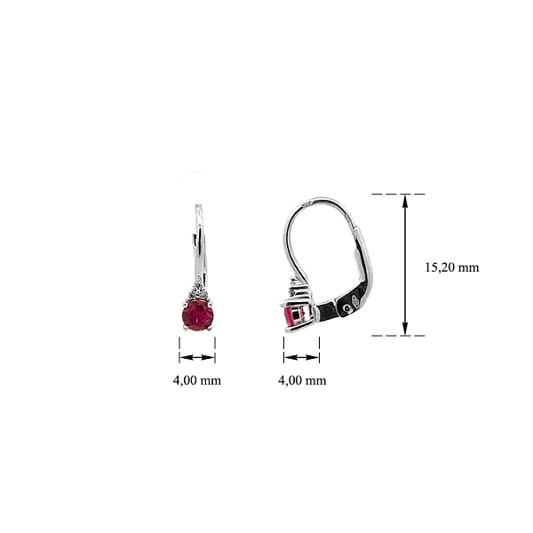 Elegant gold earrings with rubies