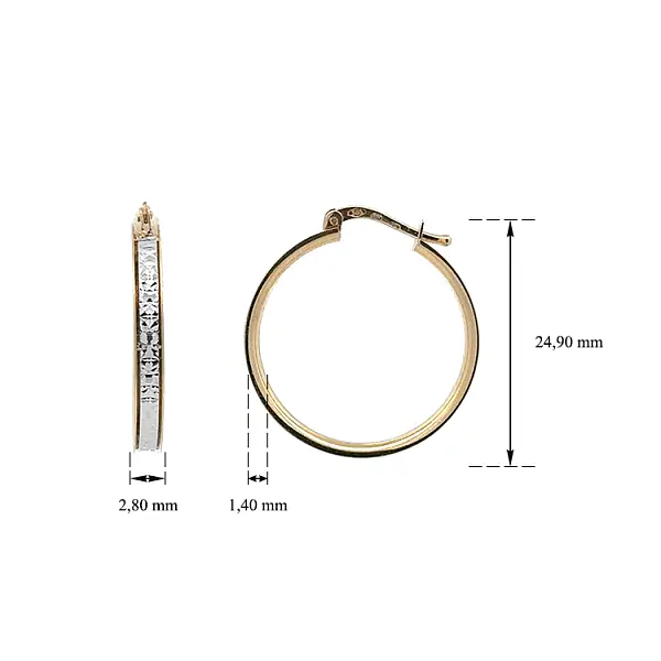Zlaté Kruhové Náušnice z Kombinovaného Zlata