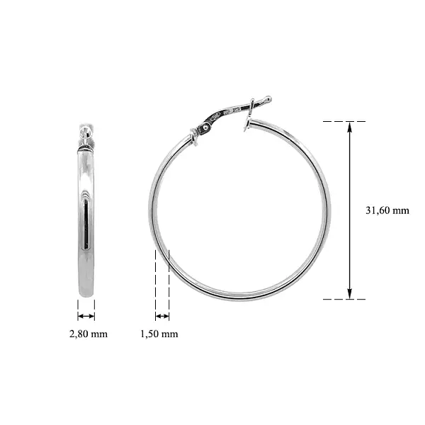 Kruhové Náušnice z Bílého Zlata
