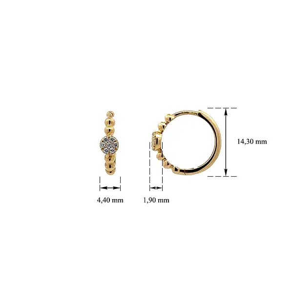 Zlaté Kruhové Náušnice se Zirkony