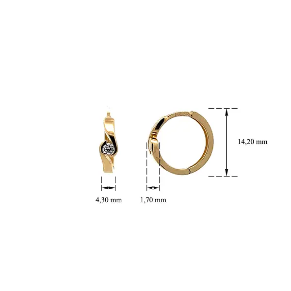 Zlaté Kruhové Náušnice se Zirkony