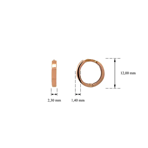 Zlaté Kruhové Náušnice z Růžového Zlata