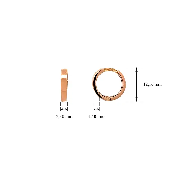 Zlaté Kruhové Náušnice z Růžového Zlata