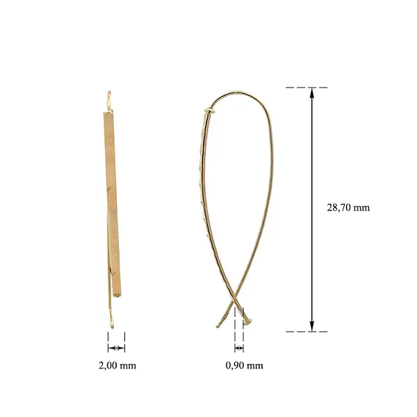 Zlaté Visací Náušnice