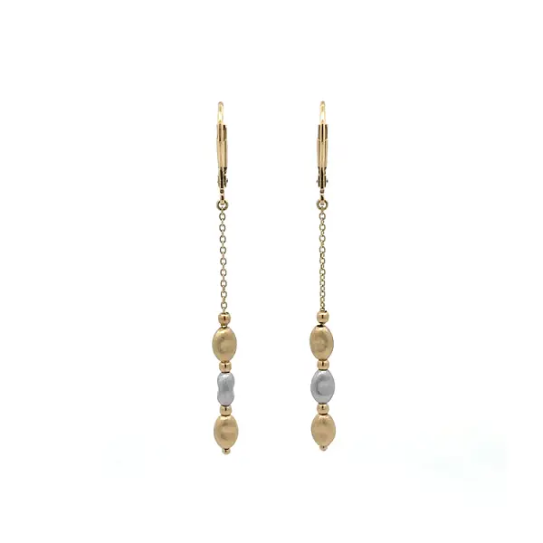 Zlaté Visací Náušnice z Kombinovaného Zlata