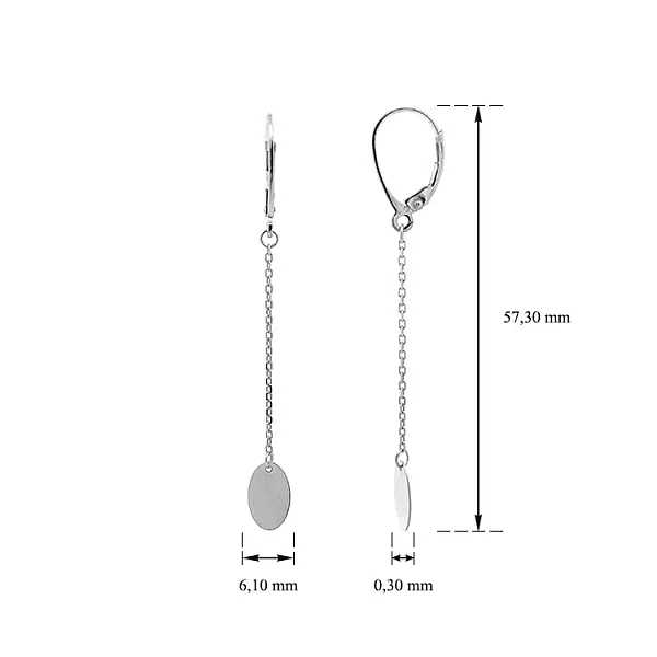 Visací Náušnice z Bílého Zlata
