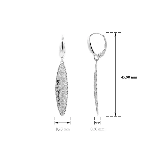 Visací Náušnice z Bílého Zlata