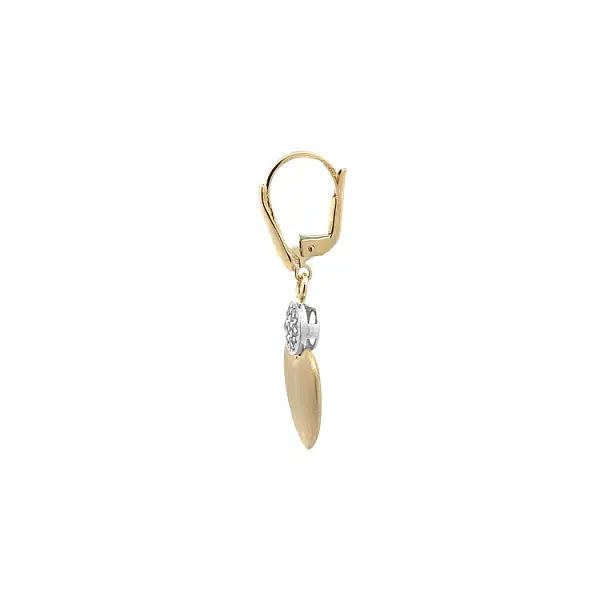 Zlaté Visací Náušnice se Zirkony Srdce