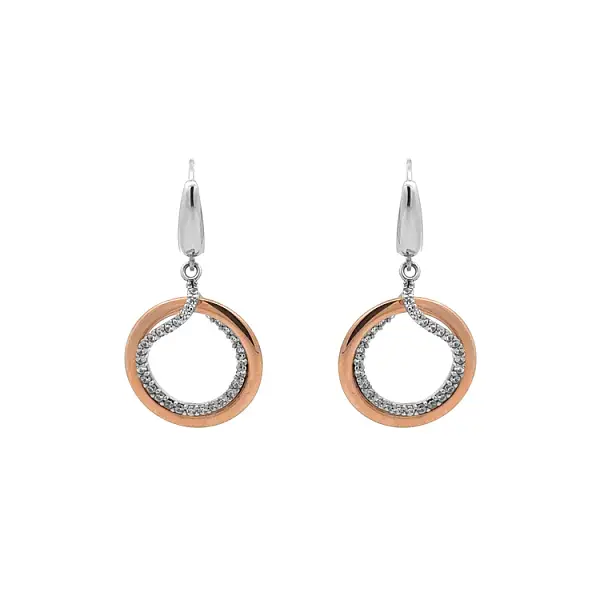 Zlaté Visací Náušnice se Zirkony