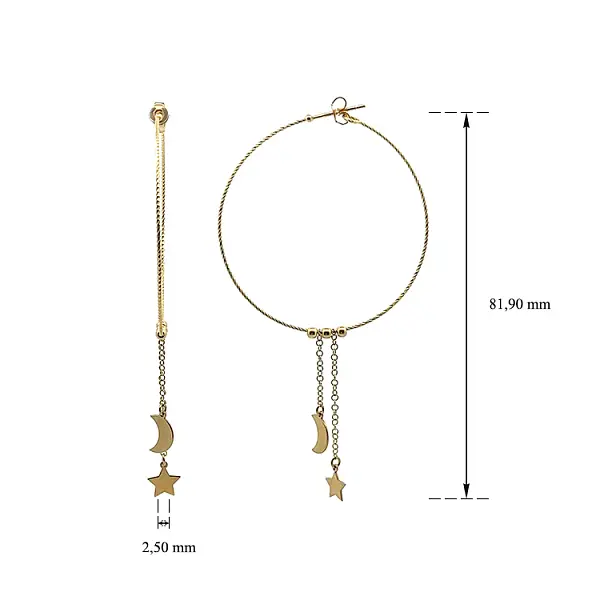 Zlaté Visací Náušnice