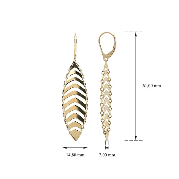 Zlaté Visací Náušnice