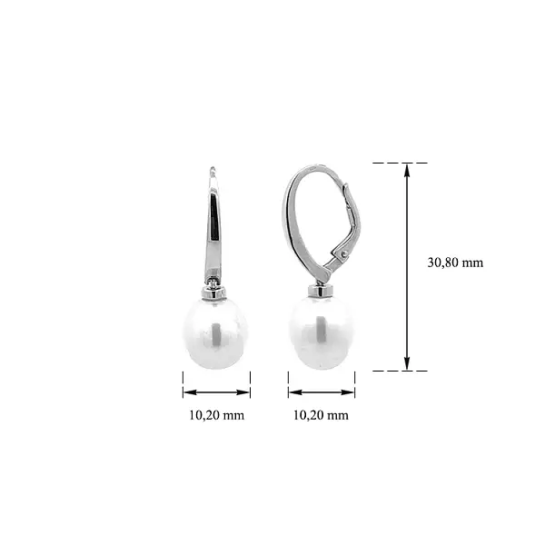 Zlaté Visací Náušnice s Perlami