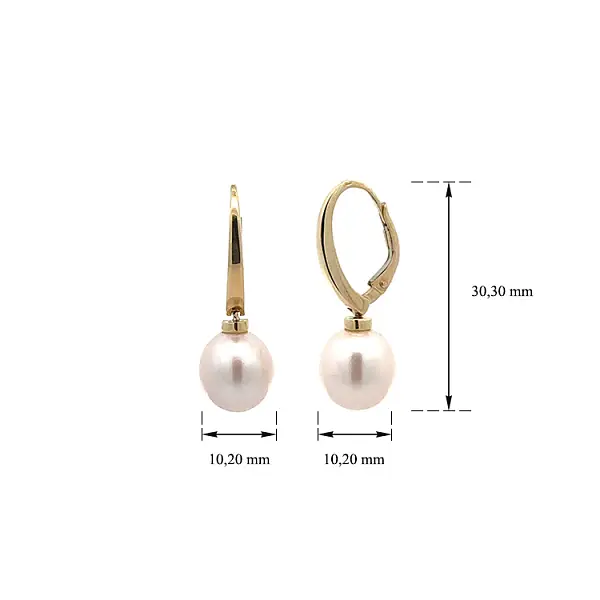 Zlaté Visací Náušnice s Perlami